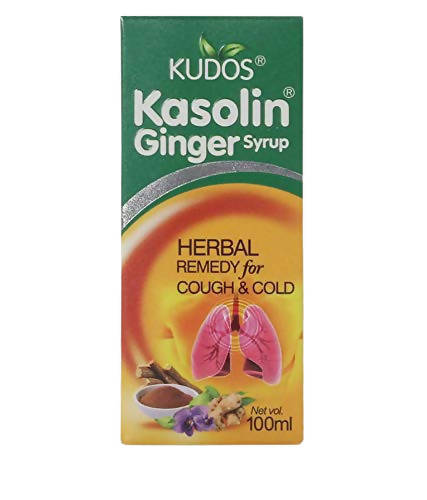 Kudos Ayurveda Kasolin Ginger Syrup Herbal Remedy for Cough & Cold 