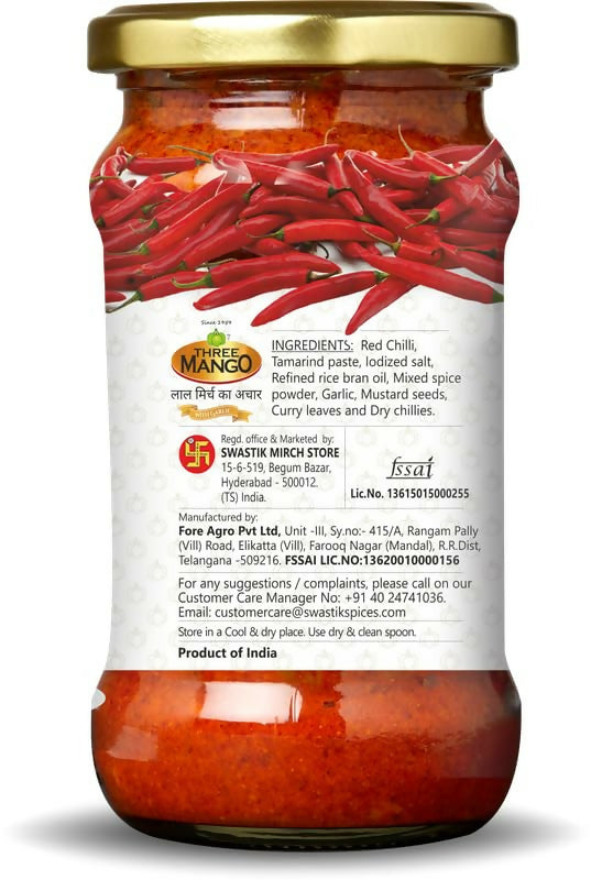 Three Mango Red Chilly Pickle  Grab2Buy Three Mango Grab2Buy