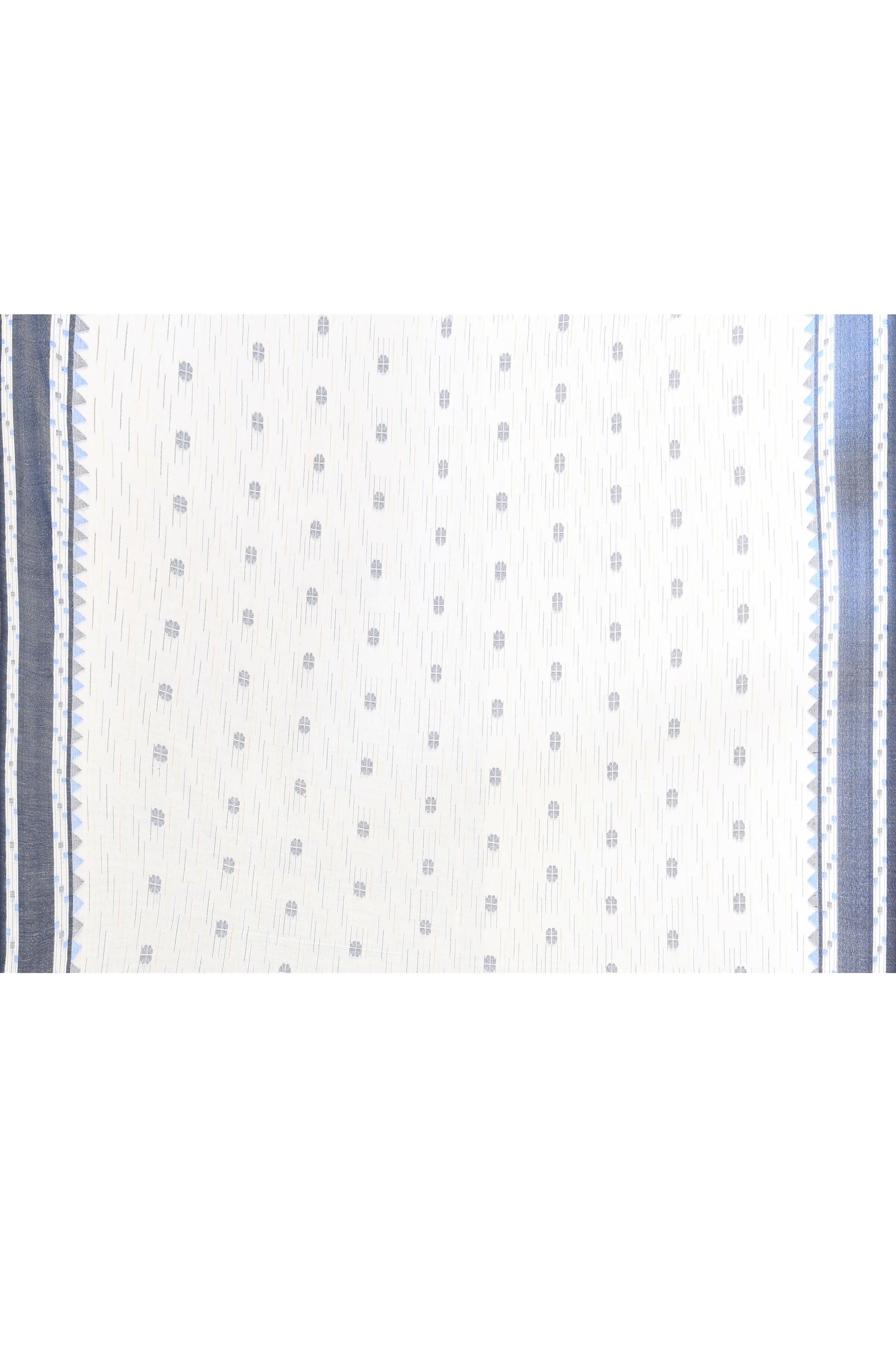 Piyari Fashion Women's White Embellished Cotton Saree