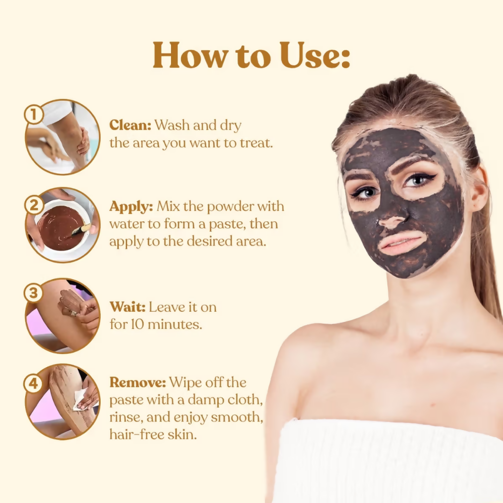 Wipness Natural Chocolate Facial Hair Removal Powder  Grab2Buy Wipness Grab2Buy