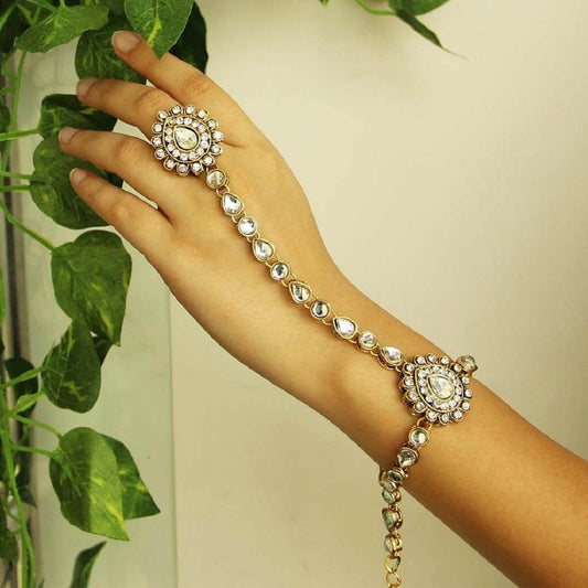 Priyaasi Women Designer Dual Tone Ring Bracelet - Grab2buy