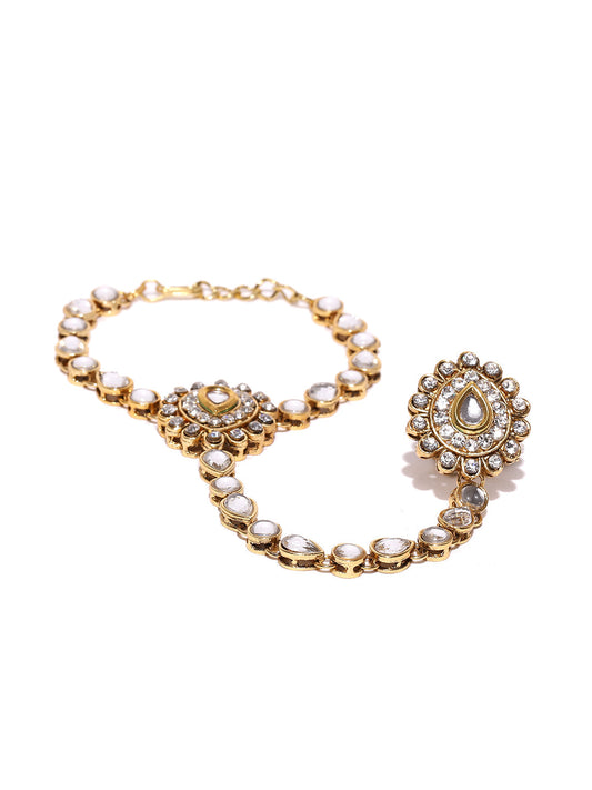 Priyaasi Women Designer Dual Tone Ring Bracelet - Grab2buy