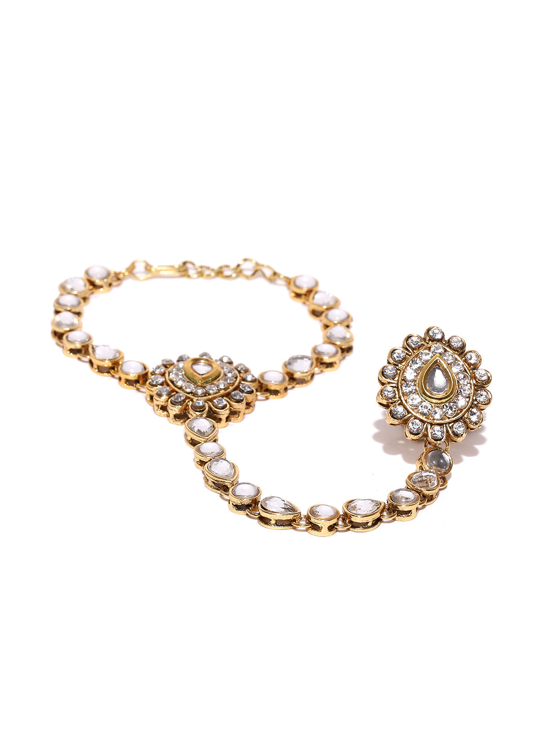 Priyaasi Women Designer Dual Tone Ring Bracelet 