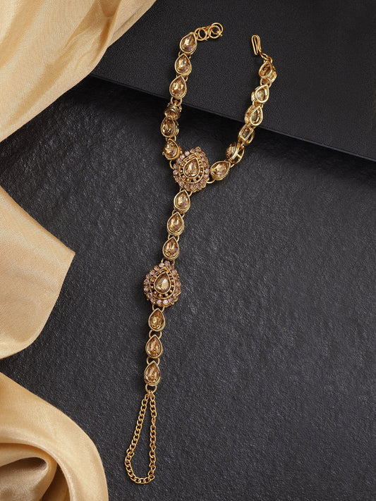 Priyaasi Women Leaf Inspired Single Finger Hathphul - Grab2buy