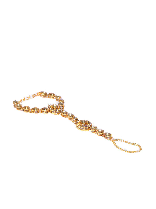 Priyaasi Women Leaf Inspired Single Finger Hathphul - Grab2buy