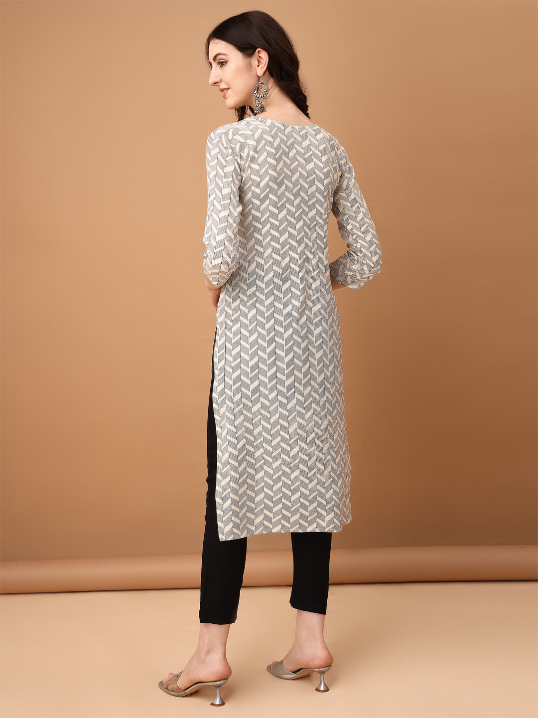 Embroidered & Printed Kurta With Pant & Printed Dupatta, Black - Hiral Fashion