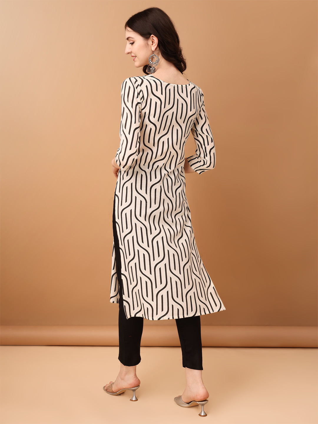 Embroidered & Printed Kurta With Pant & Printed Dupatta, Black - Hiral Fashion