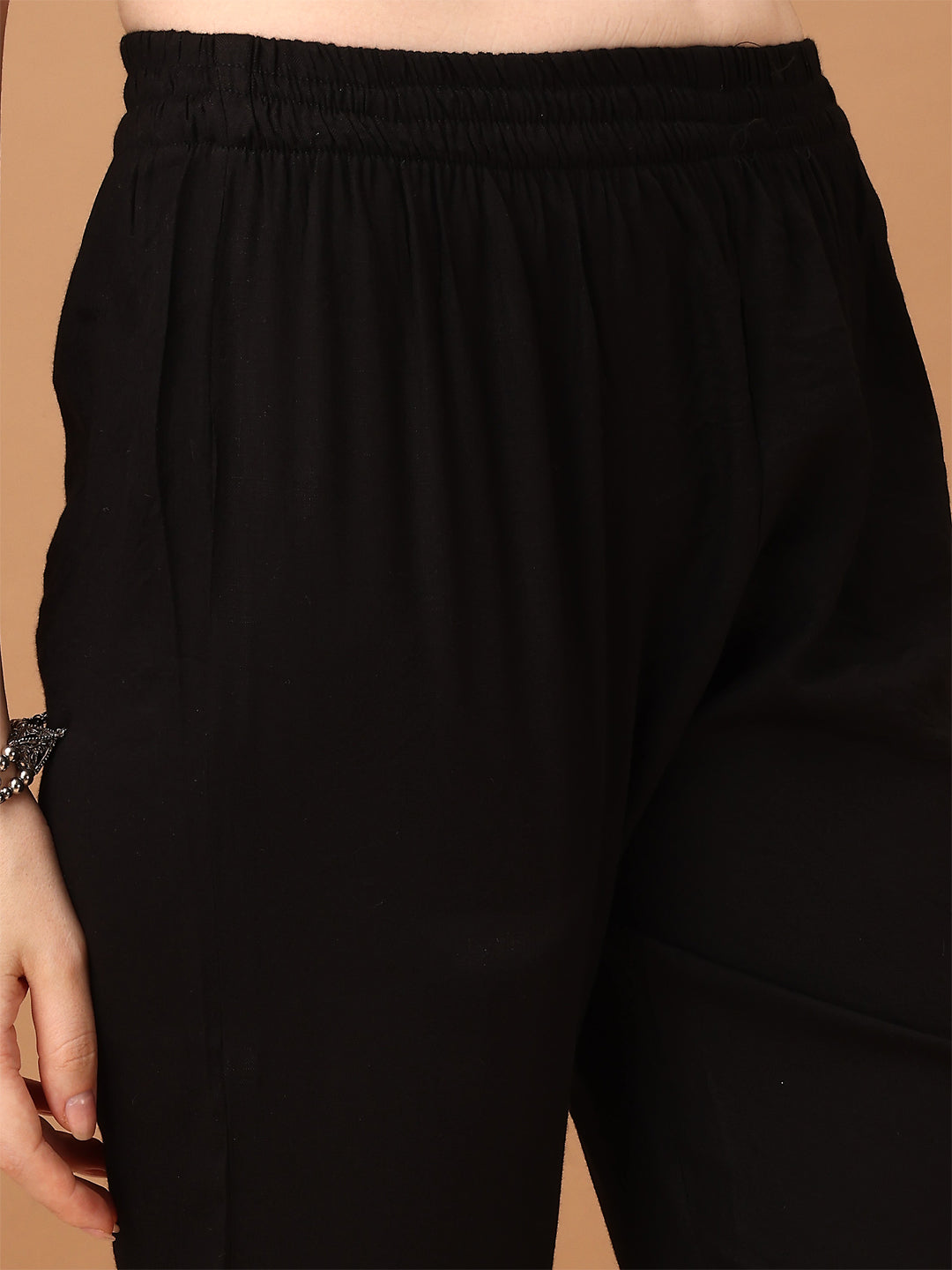 Embroidered & Printed Kurta With Pant & Printed Dupatta, Black - Hiral Fashion