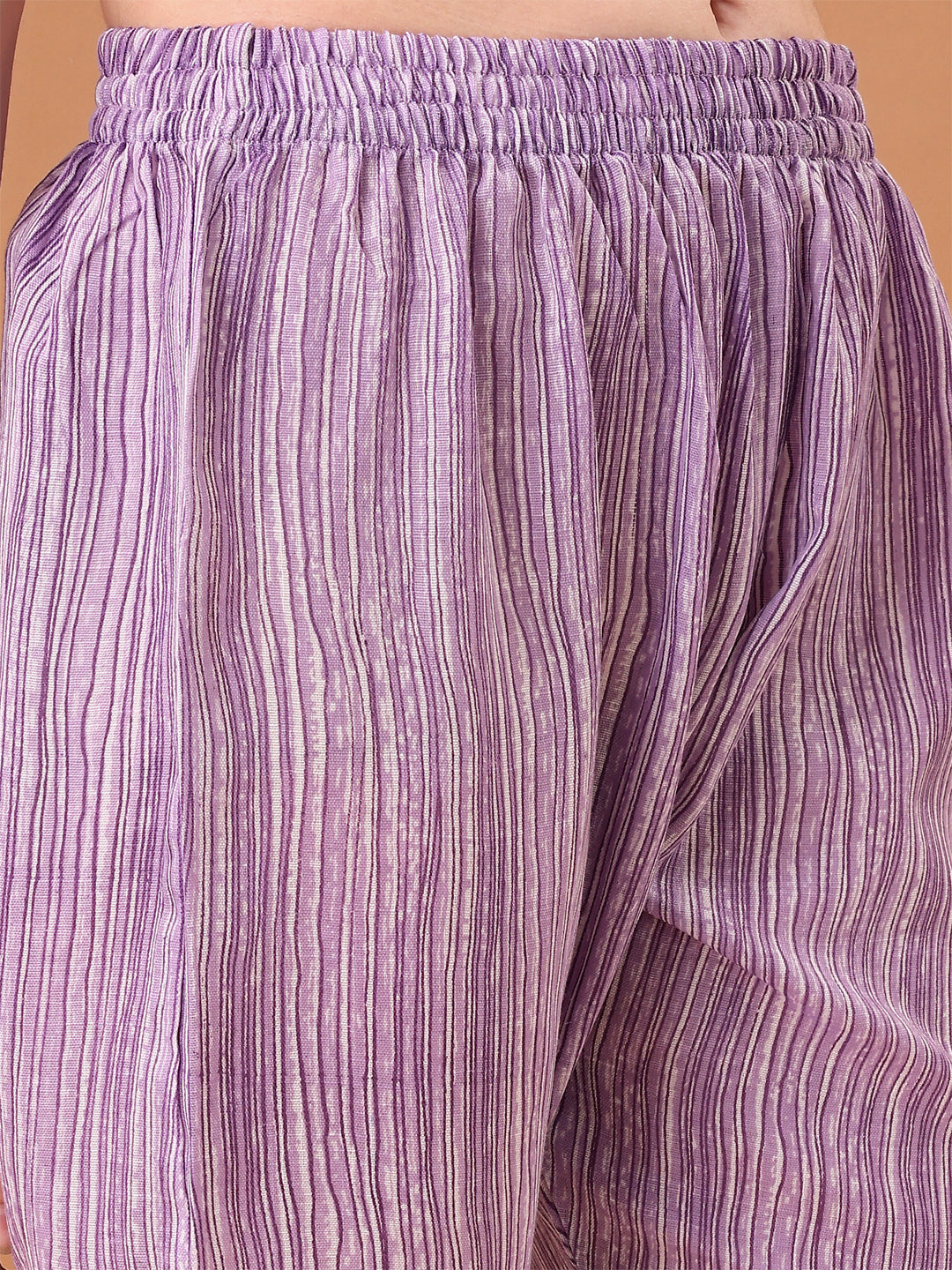 Embroidered & Printed Kurta With Pant & Printed Dupatta, Purple - Hiral Fashion
