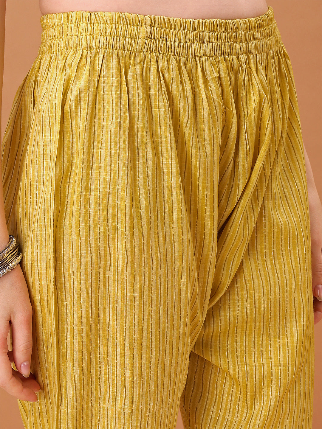 Embroidered & Printed Kurta With Pant & Printed Dupatta, Yellow - Hiral Fashion
