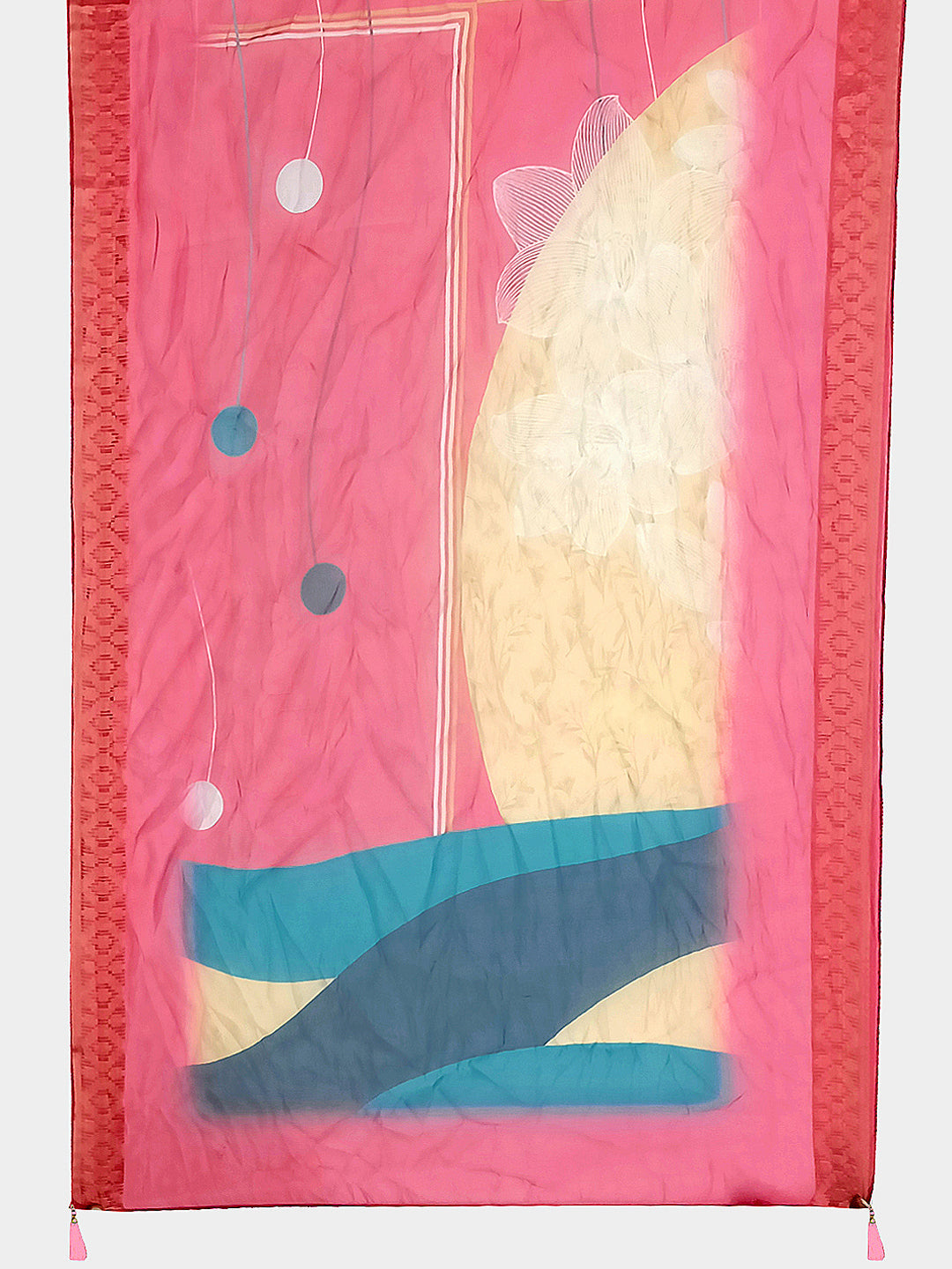 Hand Embroidered Kurta With Pant & Printed Organza Dupatta, Pink - Hiral Fashion