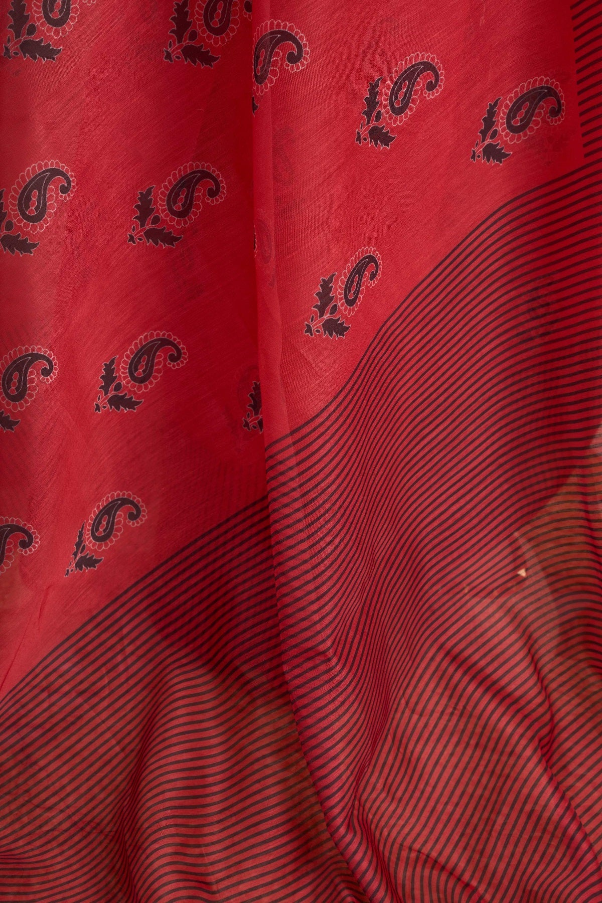 Dwija Fashion Maroon Party Wear Printed Linen Ready To Wear Saree With Unstitched Blouse