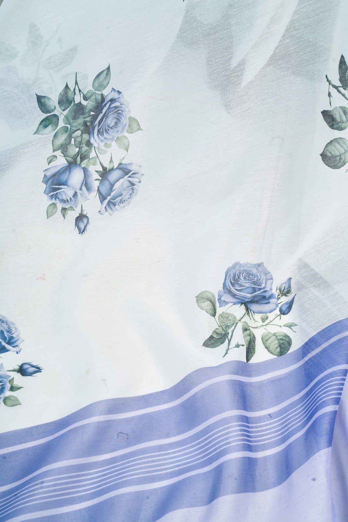 Dwija Fashion White Party Wear Printed Linen Ready To Wear Saree With Unstitched Blouse