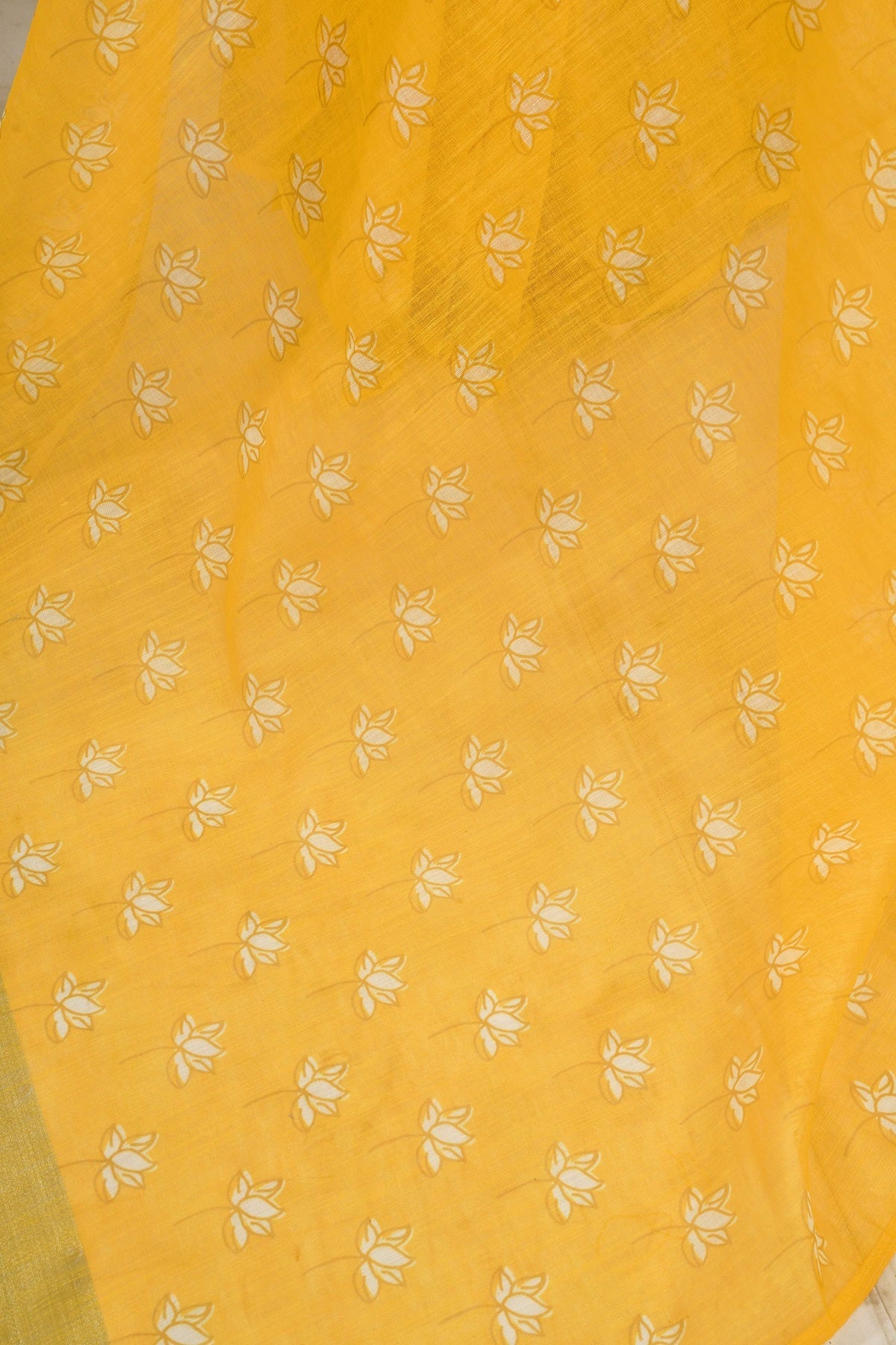 Dwija Fashion Yellow Party Wear Printed Linen Ready To Wear Saree With Unstitched Blouse