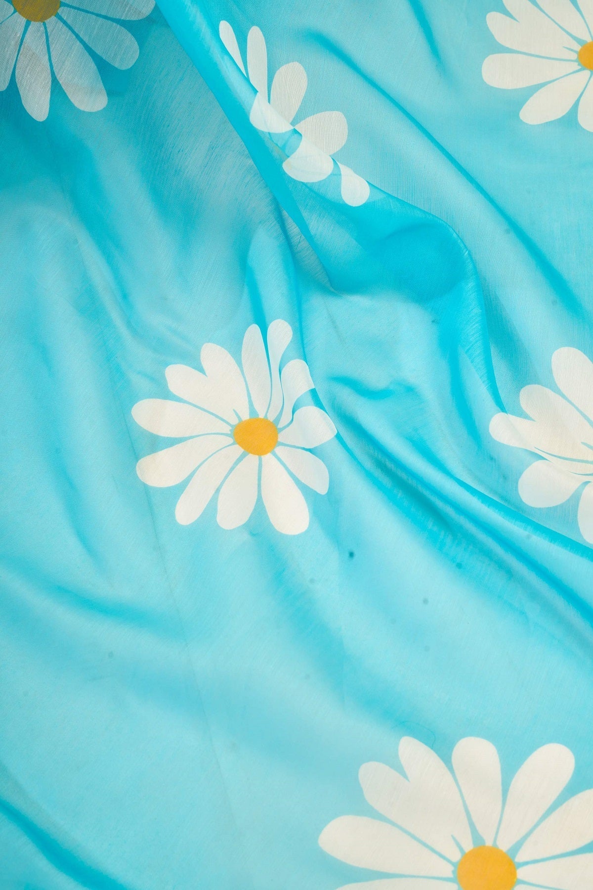 Dwija Fashion Turquoise Blue Party Wear Printed Linen Ready To Wear Saree With Unstitched Blouse