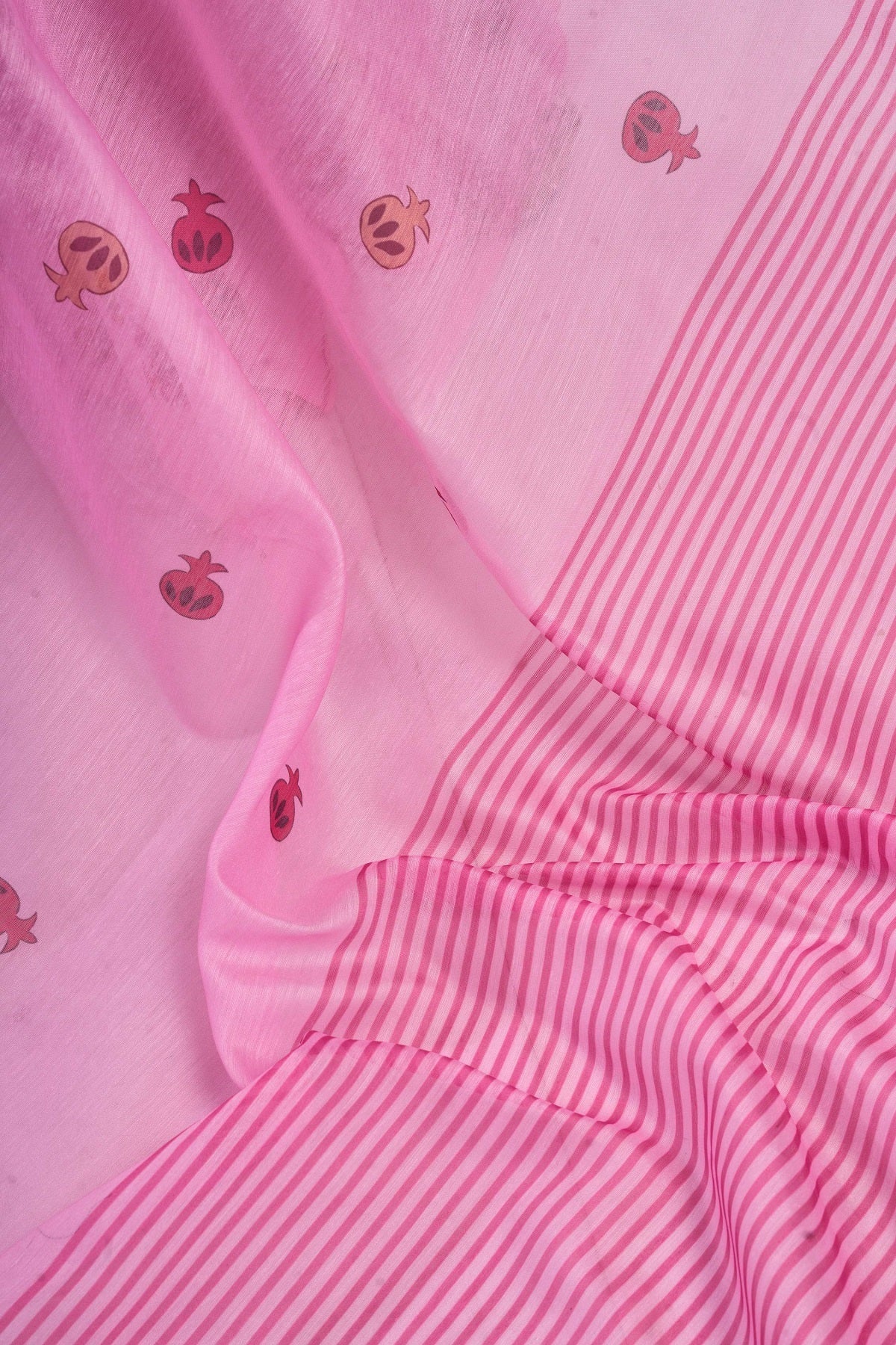 Dwija Fashion Pink Party Wear Printed Linen Ready To Wear Saree With Unstitched Blouse