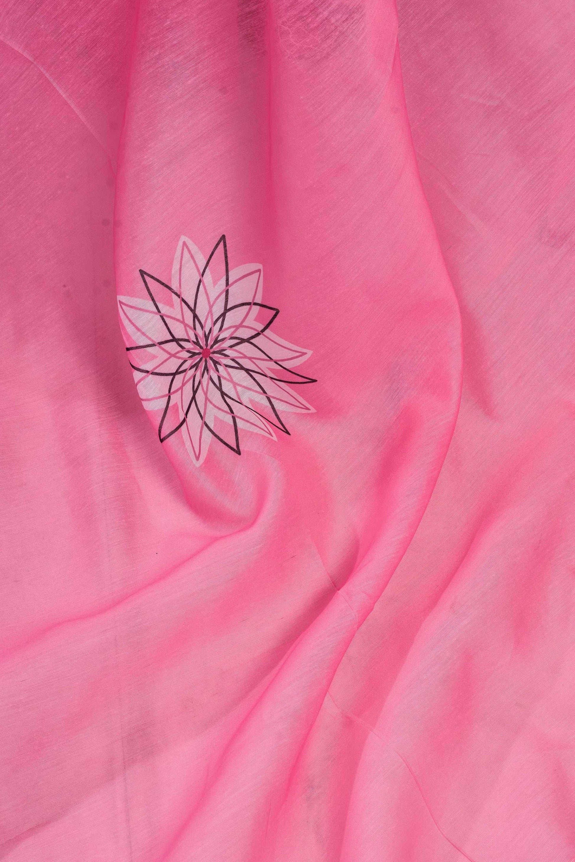 Dwija Fashion Pink Party Wear Printed Linen Ready To Wear Saree With Unstitched Blouse