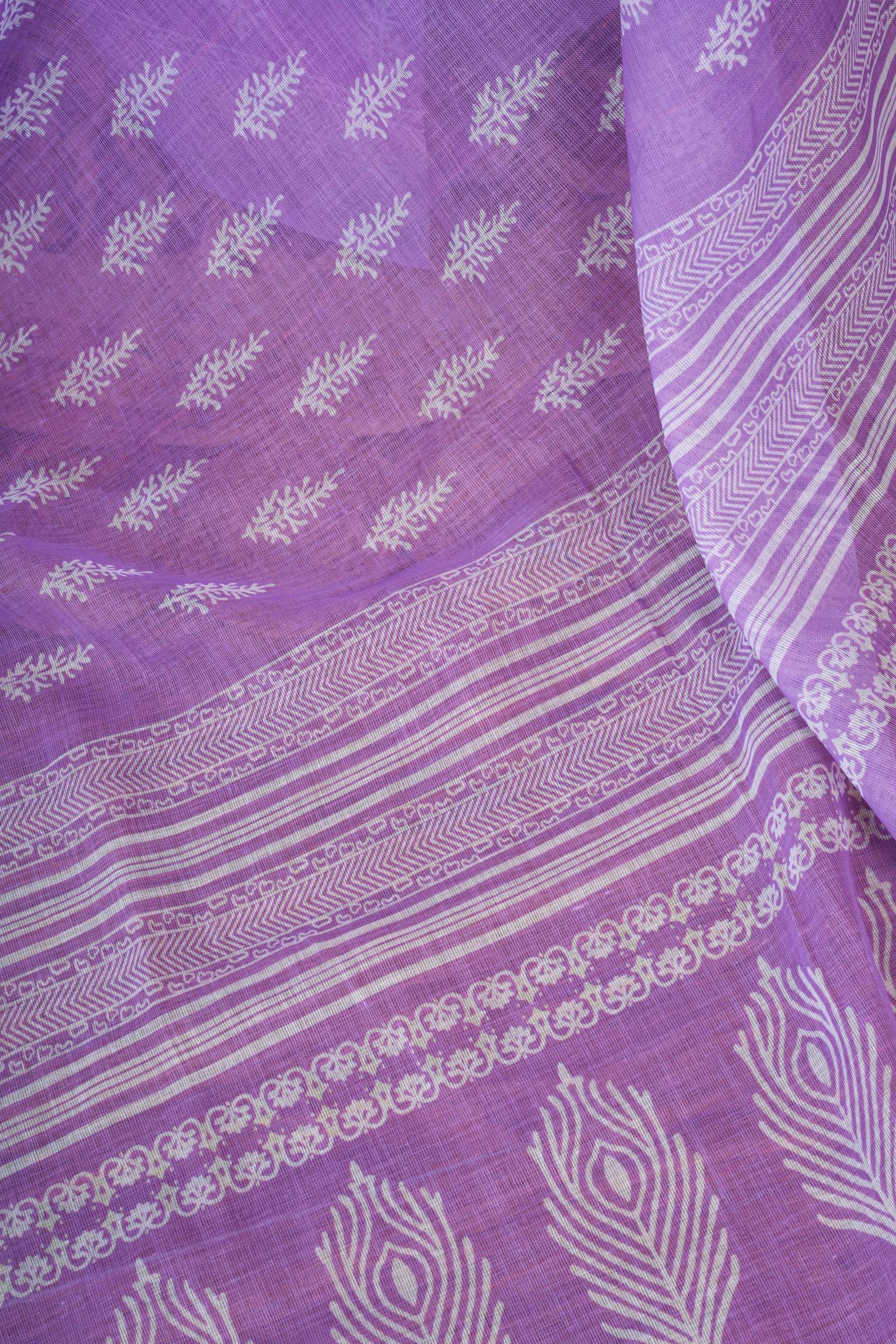 Dwija Fashion Lavender Party Wear Printed Linen Ready To Wear Saree With Unstitched Blouse