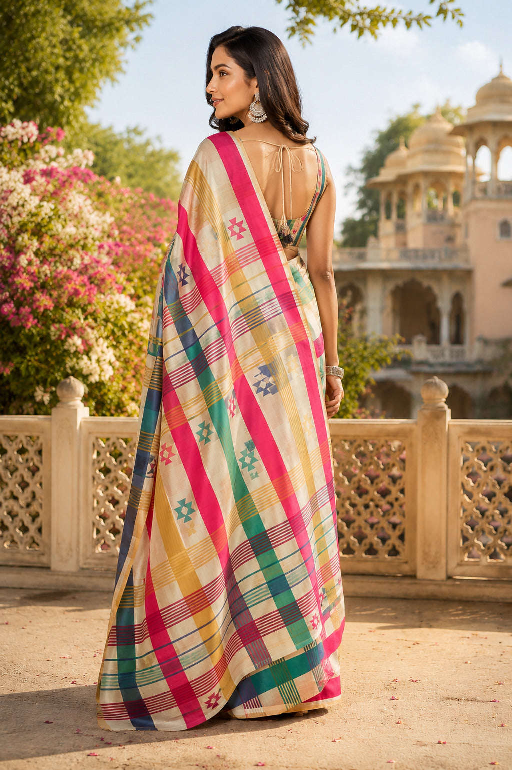 Dwija Fashion Multicolor Party Wear Printed Linen Ready To Wear Saree With Unstitched Blouse