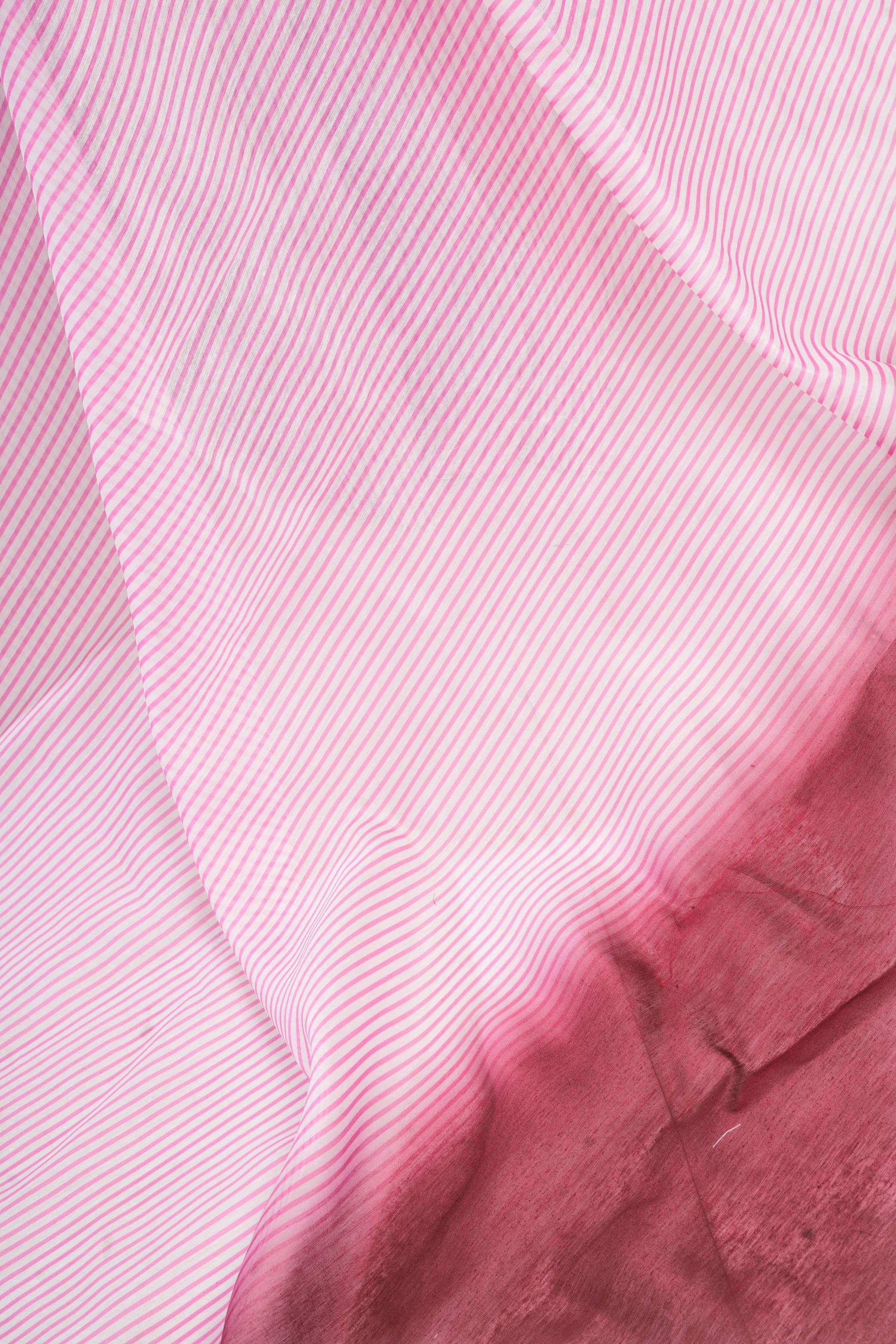 Dwija Fashion Pink Party Wear Printed Linen Ready To Wear Saree With Unstitched Blouse