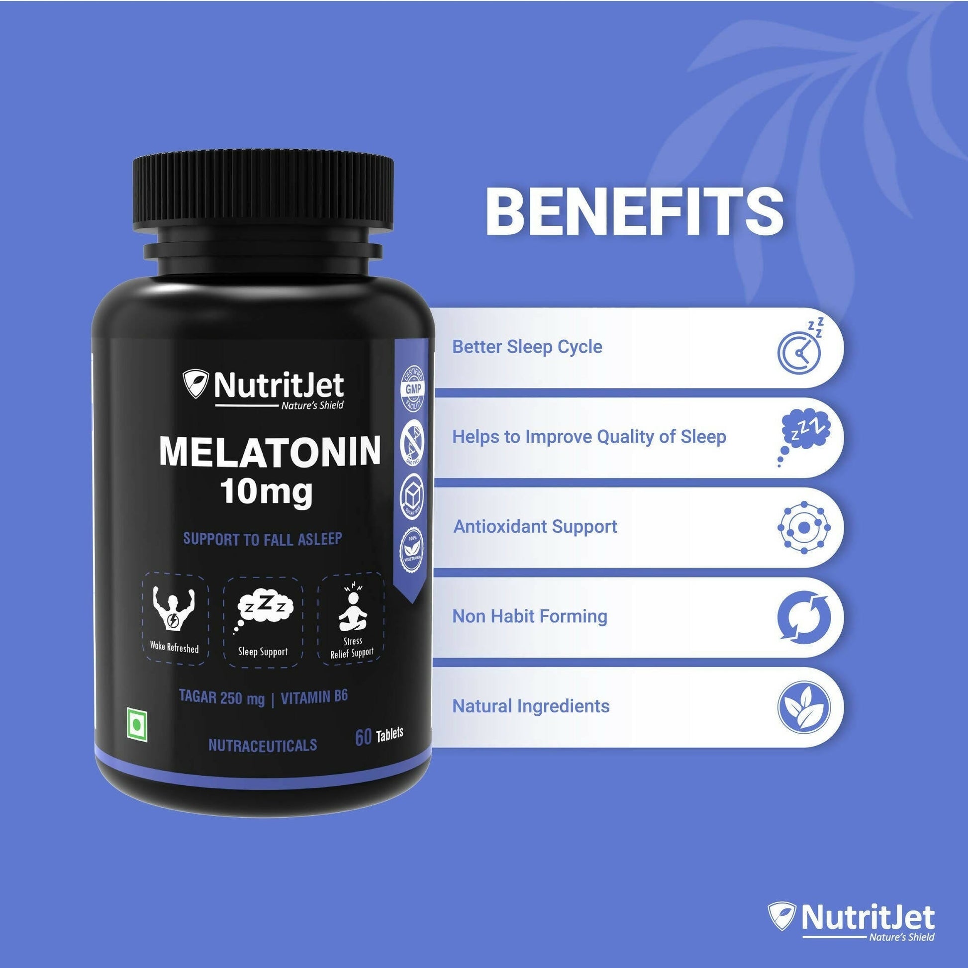 NutritJet Melatonin 10mg Veg Tablets 
