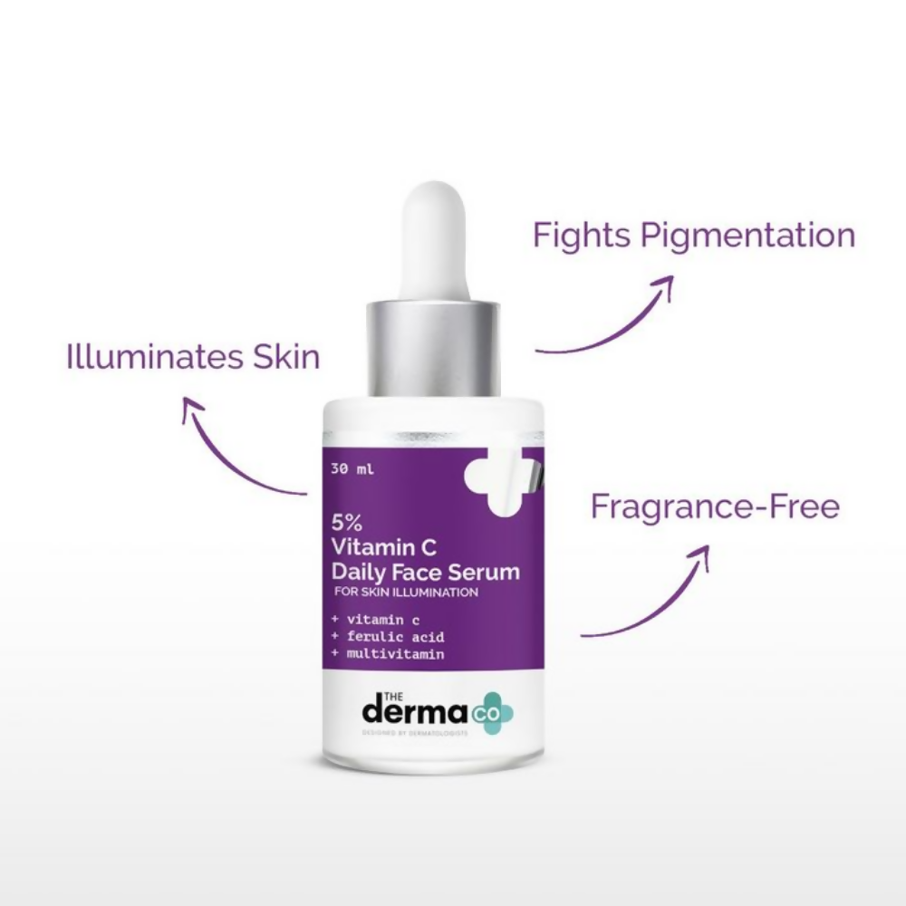 The Derma Co 5% Vitamin C Daily Face Serum With Ferulic Acid & Multivitamin  Grab2Buy The Derma Co Grab2Buy