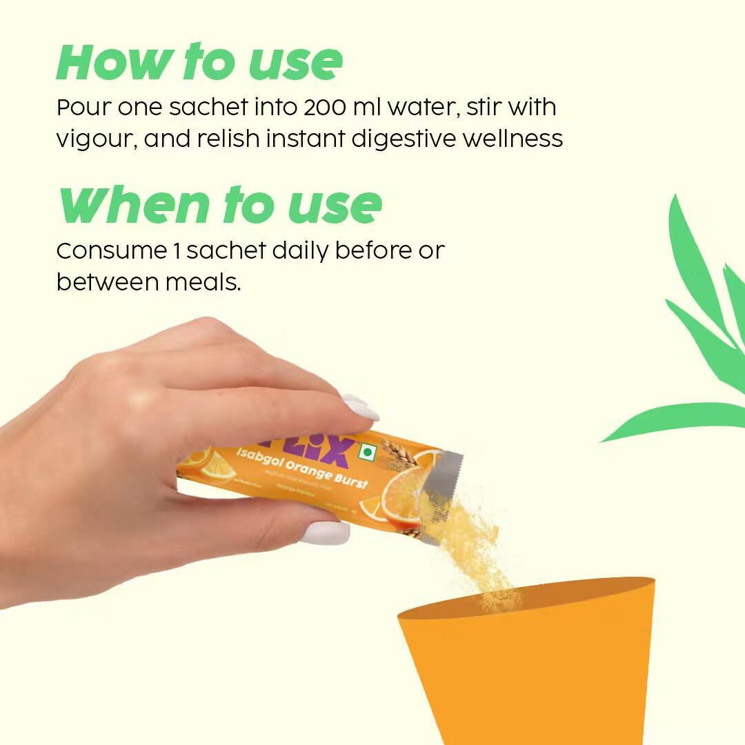 PLIX The Plant Fix Isabgol Orange Burst with Oat Fiber 