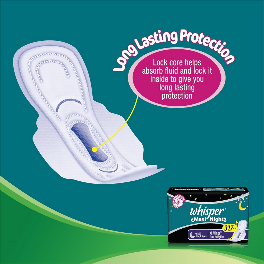 Whisper Maxi Nights Sanitary Pads for Women, XL  Grab2Buy Whisper Grab2Buy