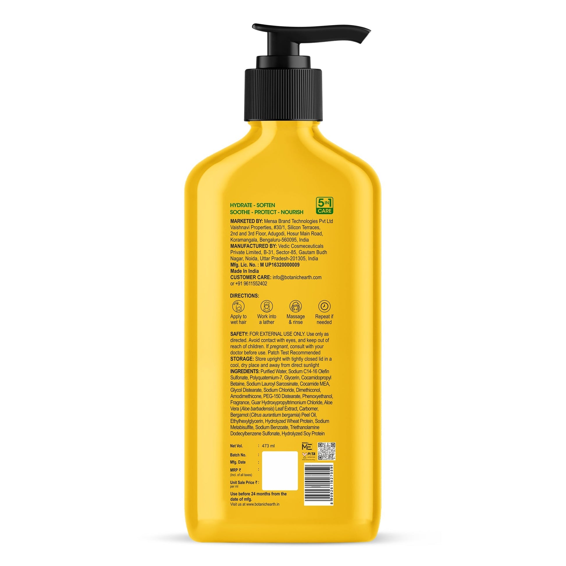 Botanic Hearth Hydrate & Soften Shampoo with Aloe Vera & Vegan Protein