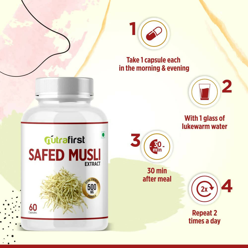 Nutrafirst Safed Musli Extract Capsules - Grab2buy