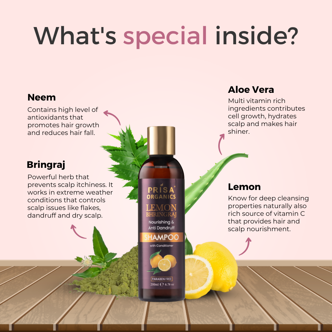 Prisa Organics Lemon & Bhringraj Shampoo - Grab2buy