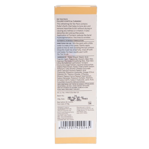 Mantra Herbal De-Tan Pack Fuller's Earth & Turmeric 