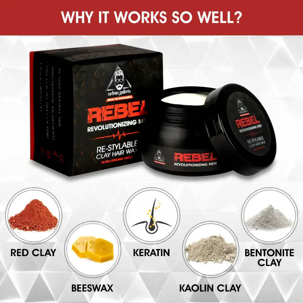 Urbangabru Rebel Hair Styling Clay Wax for Men  Grab2Buy Urbangabru Grab2Buy