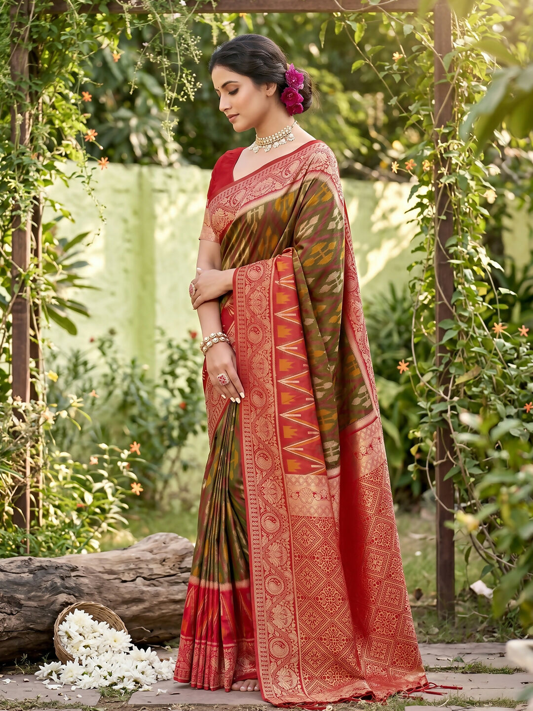 Shree Shyam Fashion Mehndi Soft Silk Saree