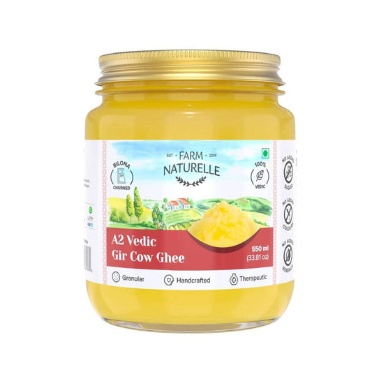 Farm Naturelle A2 Vedic Gir Cow Ghee | Cultured Ghee | Traditional Bilona Method | Pure A2 Ghee 