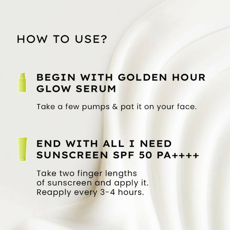 Hyphen By Kriti Sanon Golden Hour Glow Serum & Sunscreen SPF 50 Combo 