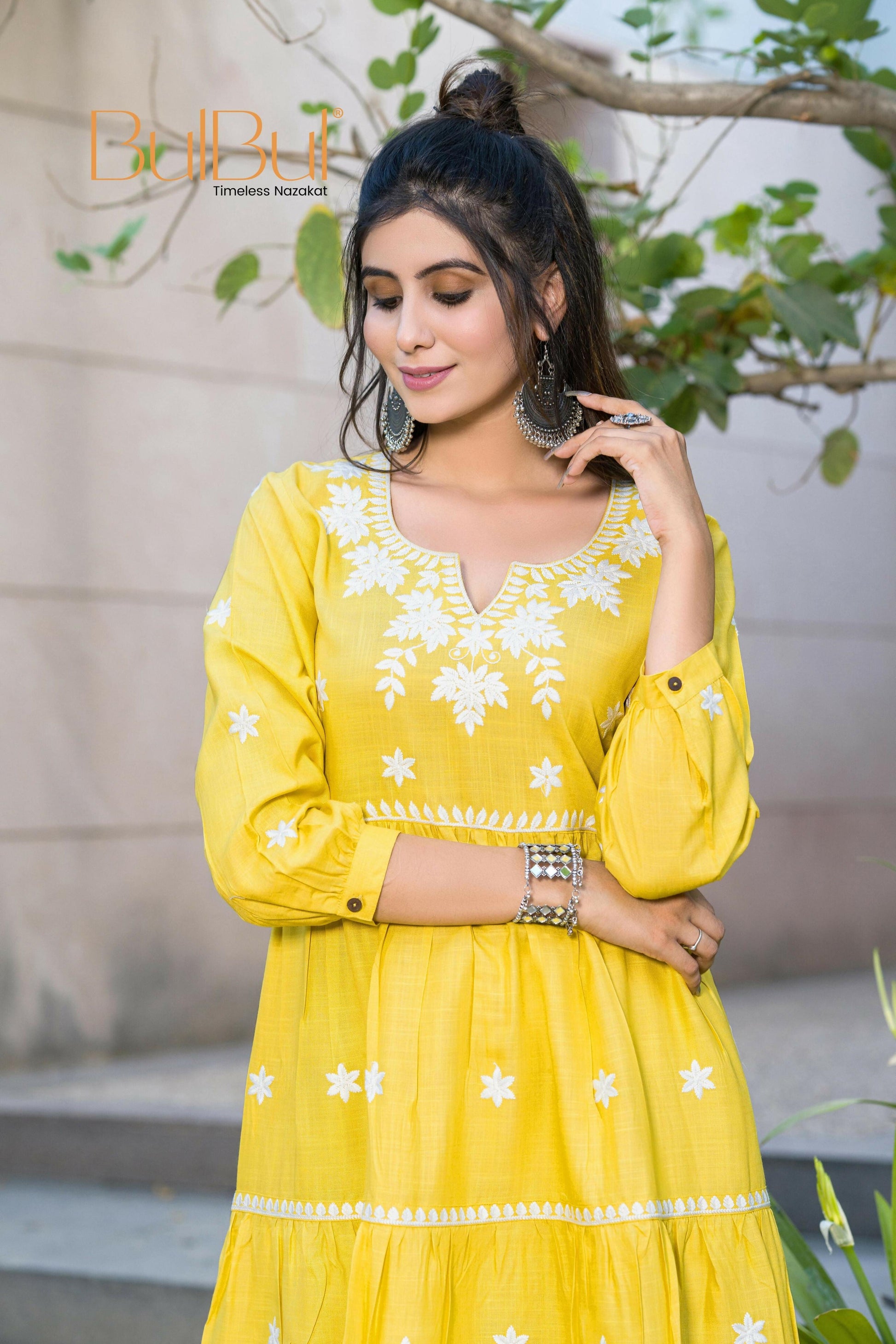 BulBul Dhawani Rayon Mustard Co-Ord Set 