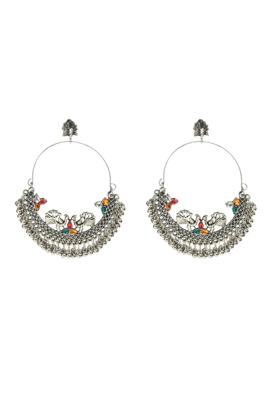Mominos Fashion Johar Kamal Beautiful Peacock Design Chandbali Earrings 