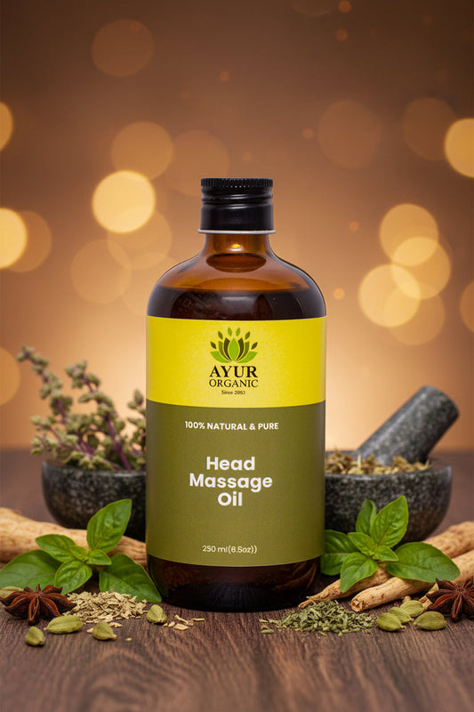 Organic Head Massage Oil 250ml Glass Bottle
