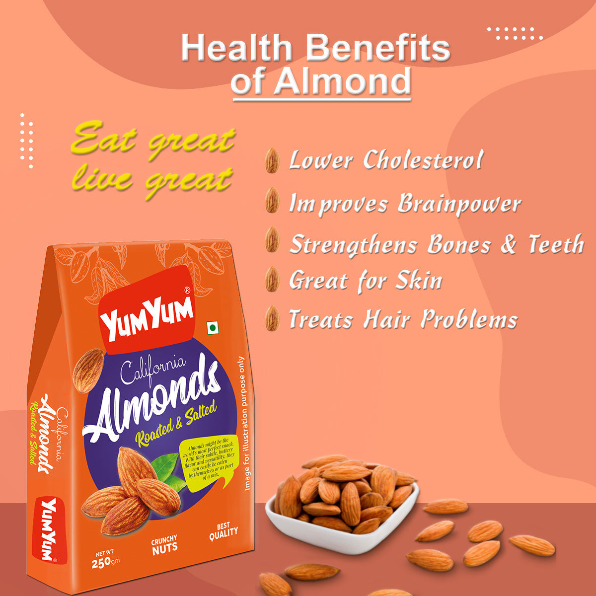 Yum Yum California Roasted & Salted Almonds Box  Grab2Buy Yum Yum Grab2Buy