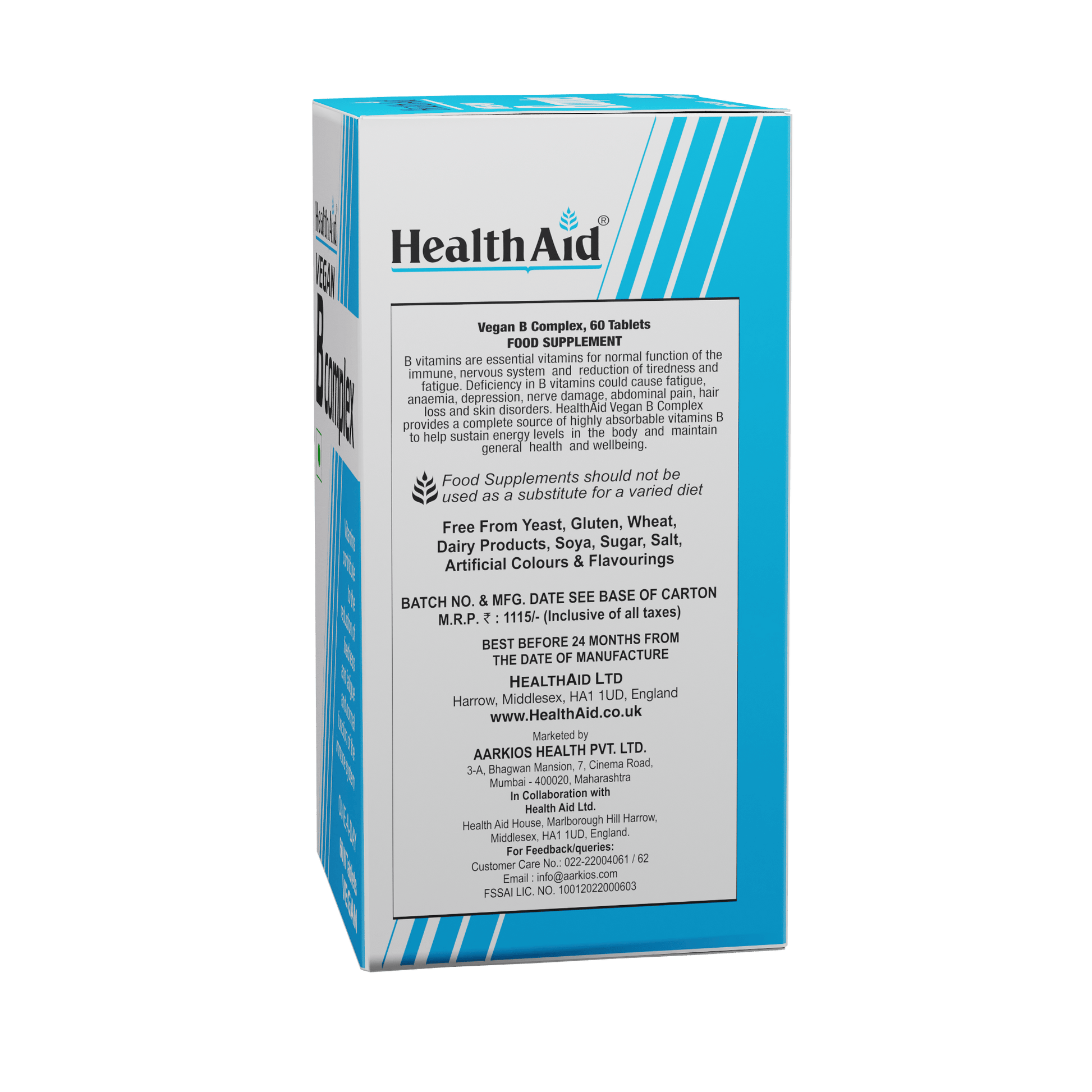 HealthAid Vegan B Complex Tablets 