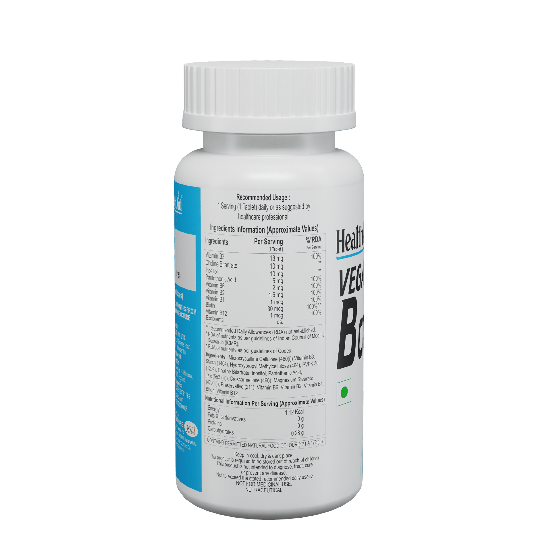 HealthAid Vegan B Complex Tablets 