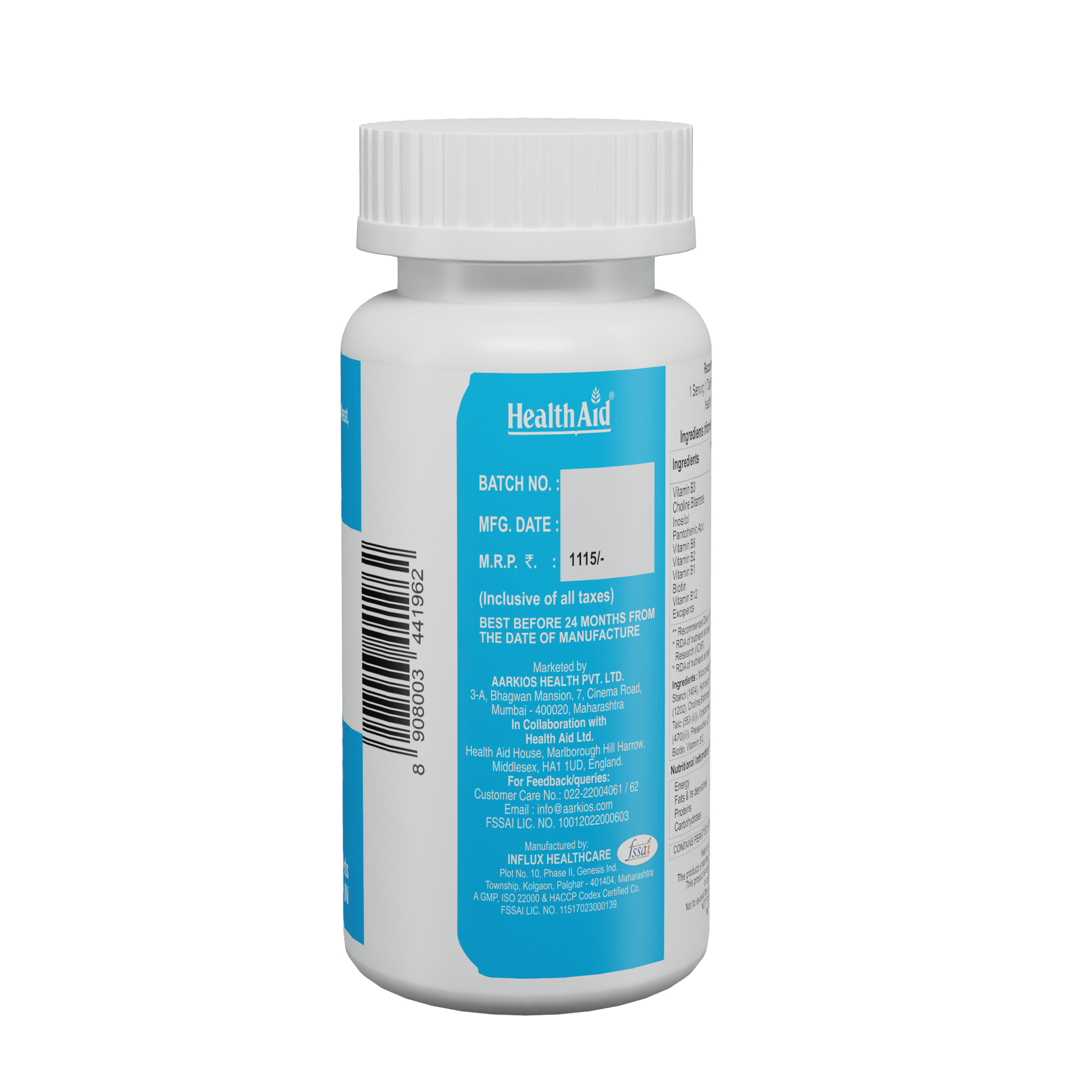 HealthAid Vegan B Complex Tablets 