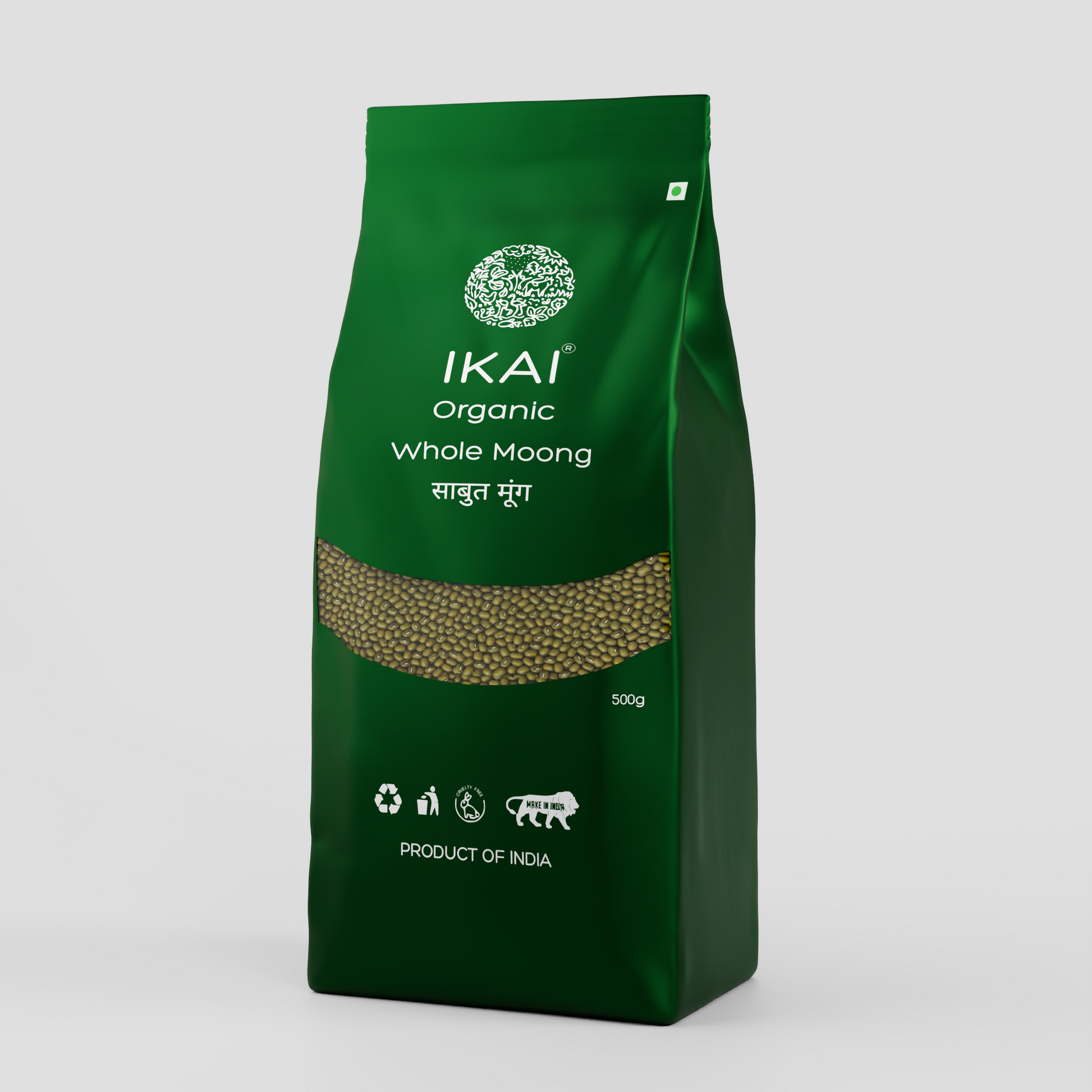 4 - Organic Whole Moong Dal - 500 gm