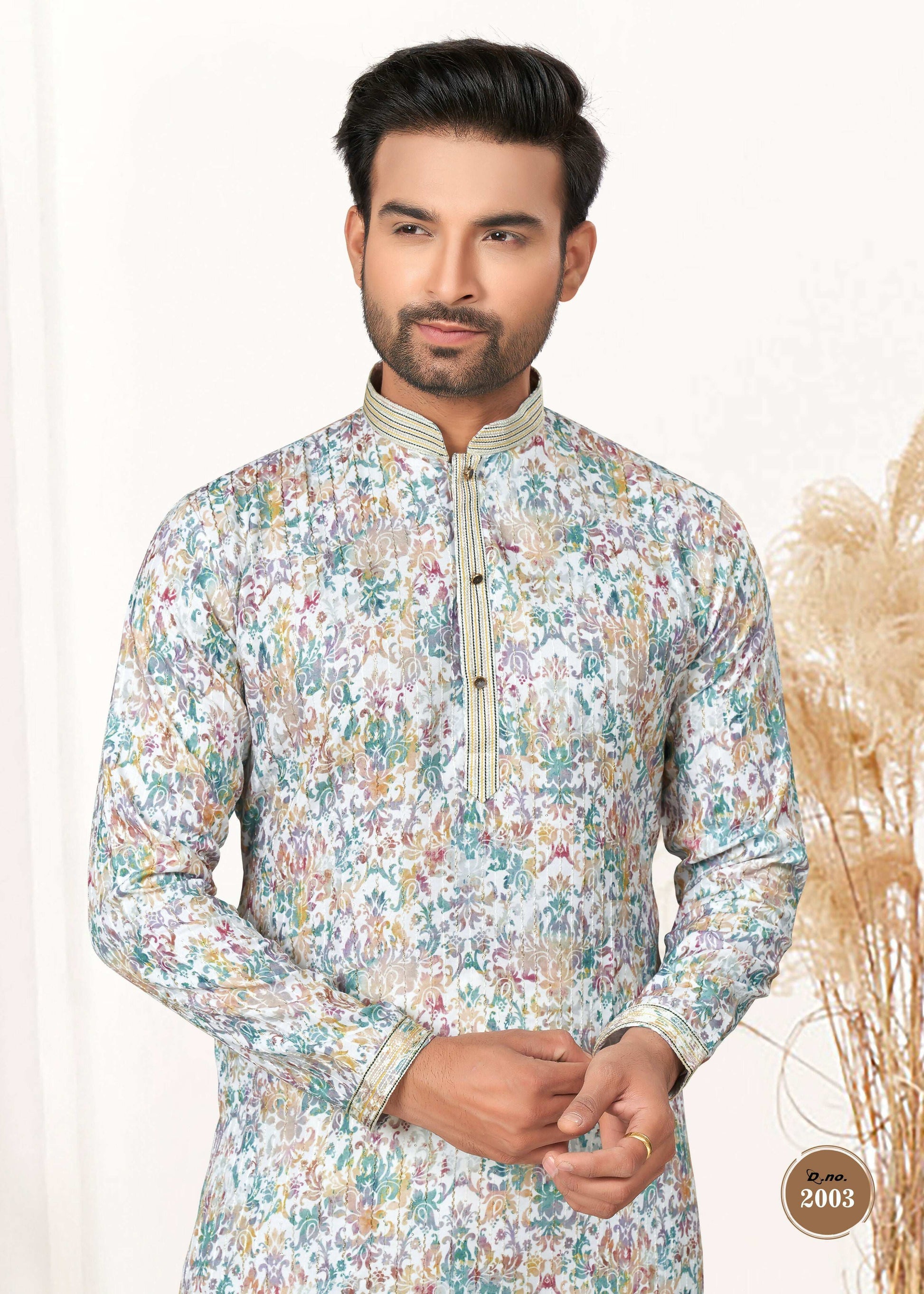 Joban Fashion Men's multicolor Cotton printed Kurta Pyjama set