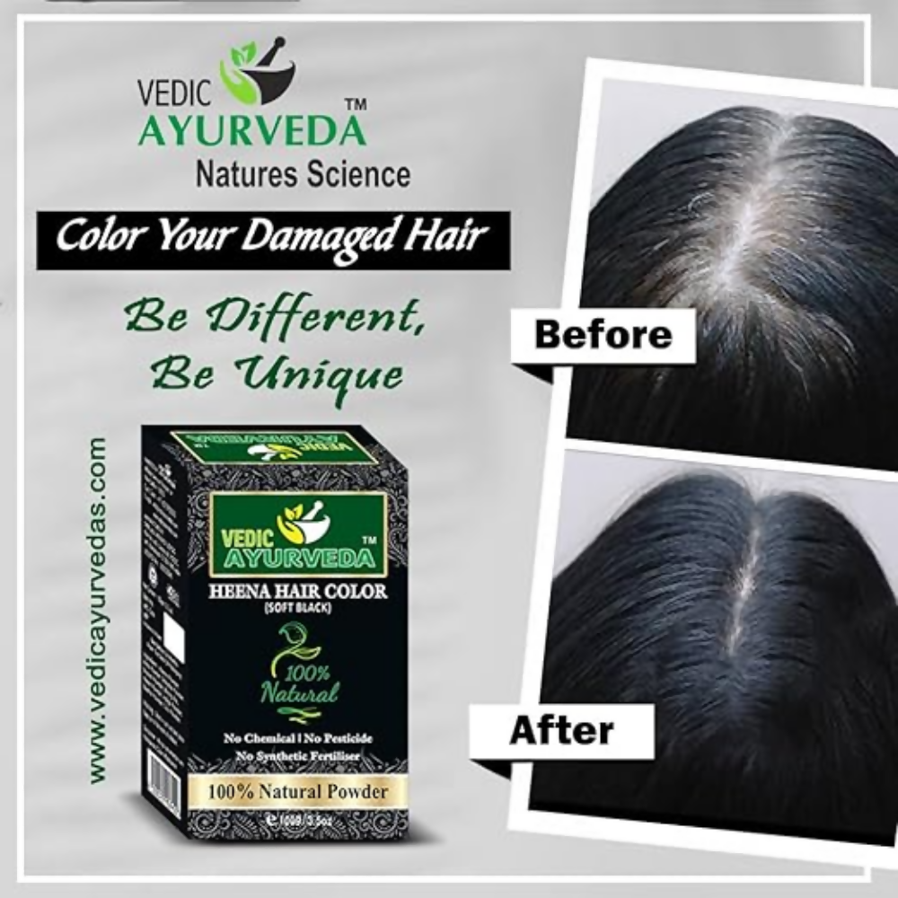 VedicAyurveda Natural Henna hair color Soft Black  Grab2Buy VedicAyurveda Grab2Buy