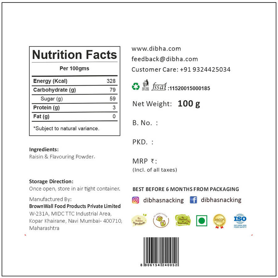 Dibha Chatpata Raisins
