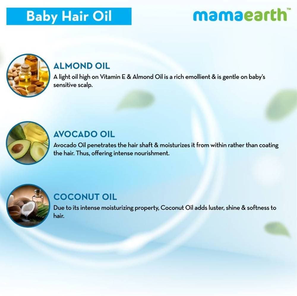 Mamaearth Nourishing Hair Oil For Babies For Repairs Dry Scalp & Stimulates New Hair Growth 