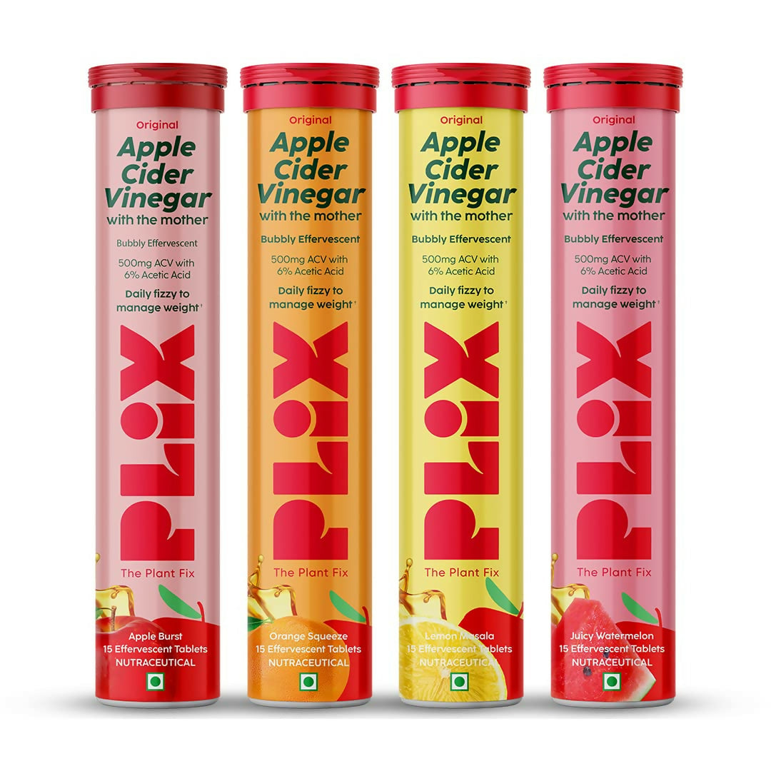 PLIX The Plant Fix Apple Cider Vinegar Effervescent Tablet with Mother - Multi Flavor 