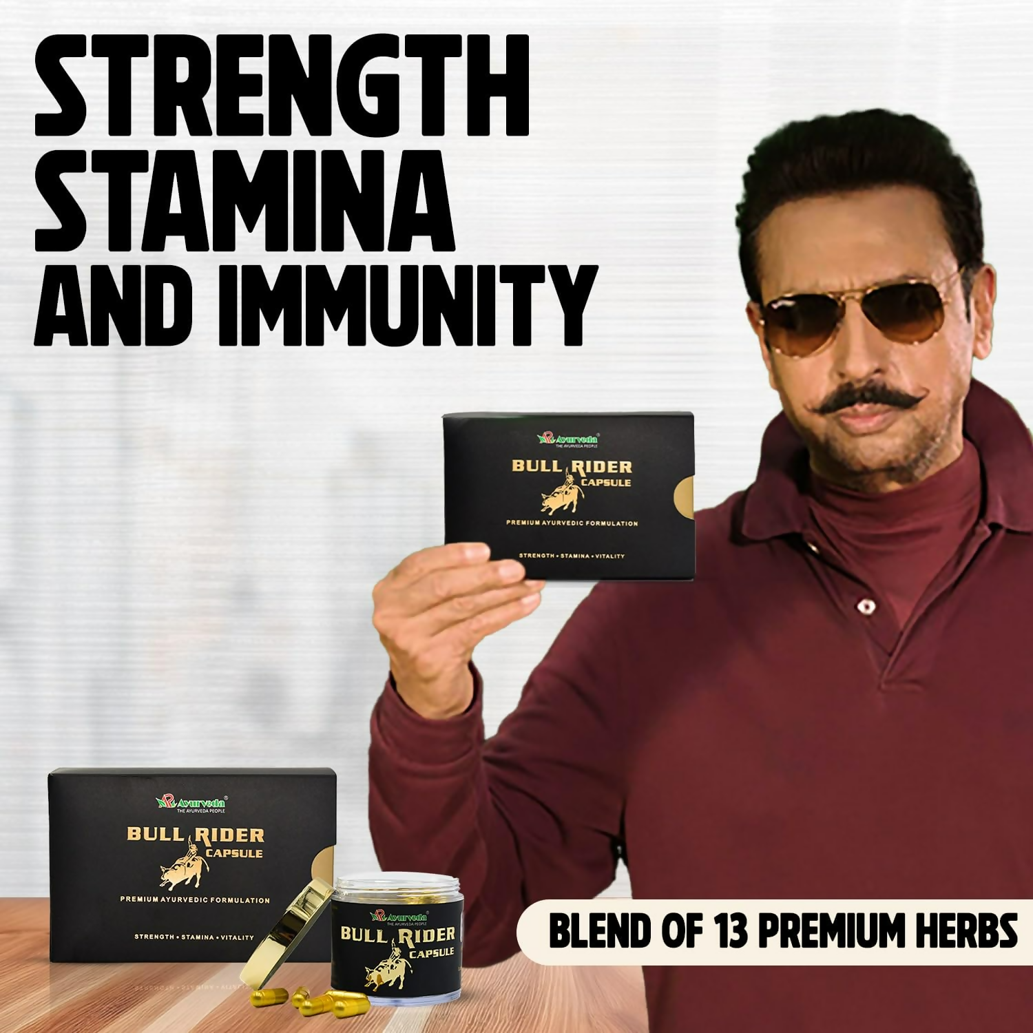 A R Ayurveda Bull Rider Capsules 